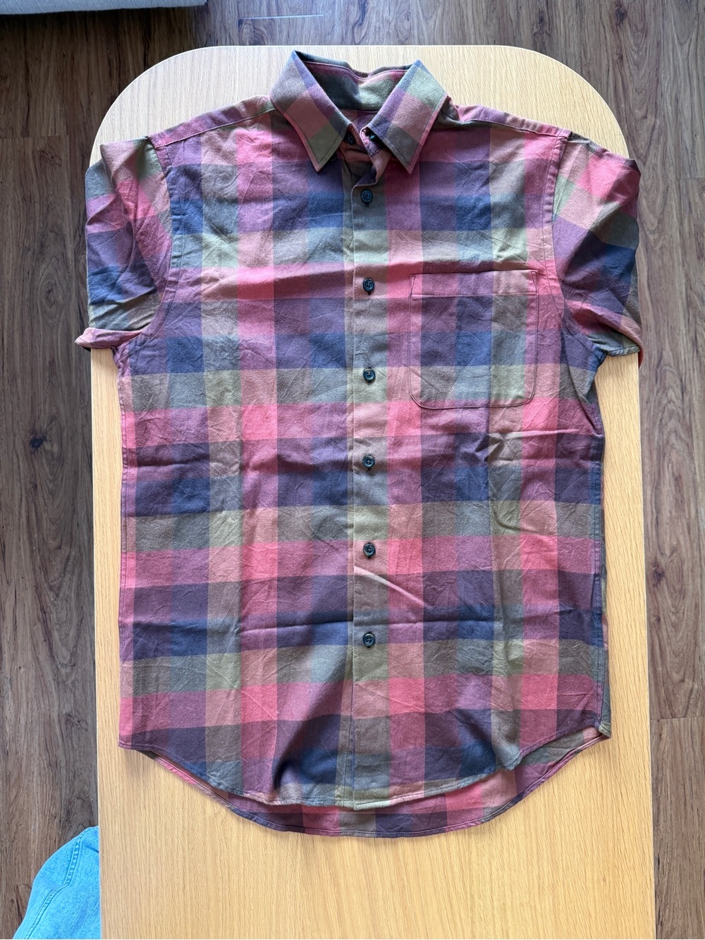 Orvis - S - Long-Sleeve Plaid Button-Down Shirt - Red, Brown, Green
